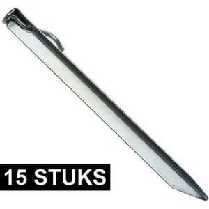 15x Tentharingen stormband 38 cm - Tent opzetten - Camping/outdoor benodigdheden