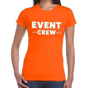 Event crew tekst t-shirt oranje dames - evenementen personeel staff shirt