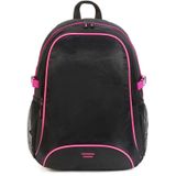 Allround rugzak/rugtas zwart/roze 44 cm - A4-formaat - Schooltas - Laptoptas/boekentas zwart/roze