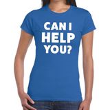 Can i help you beurs evenementen t-shirt blauw dames - verkoop horeca