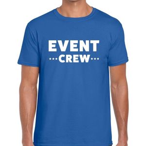 Event crew tekst t-shirt blauw heren - evenementen staff personeel shirt