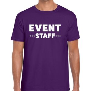 Event staff tekst t-shirt paars heren - evenementen crew personeel shirt