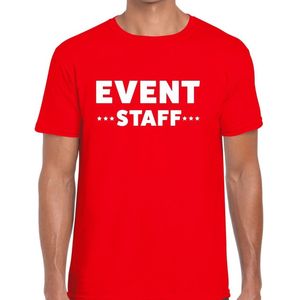 Event staff tekst t-shirt rood heren - evenementen crew personeel shirt