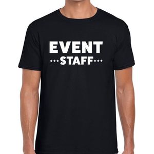 Event staff tekst t-shirt zwart heren - evenementen crew / personeel shirt