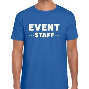 Event staff tekst t-shirt blauw heren - evenementen crew personeel shirt