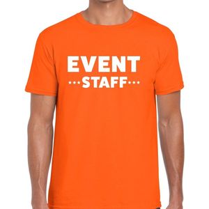 Event staff tekst t-shirt oranje heren - evenementen crew personeel shirt