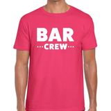 Bellatio Decorations Bar Crew t-shirt voor heren - personeel staff shirt - roze