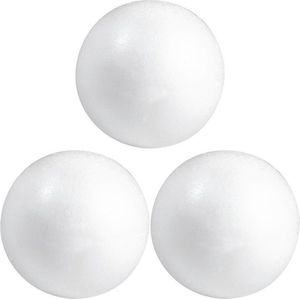 Piepschuim bol/bal - 3x - wit - D3 cm - styropor - hobby figuren - DIY - knutselen - basis materiaal