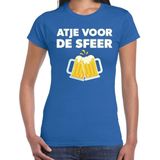 Atje voor de sfeer feest t-shirt blauw voor dames - kroeg feestje shirt