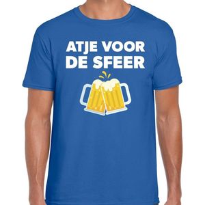 Atje voor de sfeer feest t-shirt blauw voor heren - kroeg feestje shirt