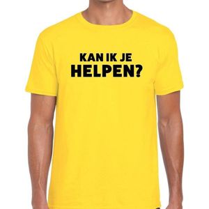 Kan ik je helpen beurs/evenementen t-shirt geel heren - verkoop/horeca shirt