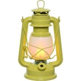 LED licht stormlantaarn -geel - 24 cm met vlam effect - Campinglamp/campinglicht - Vuur LED lamp
