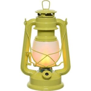 Gele camping lantaarn 24 cm vuur effect LED licht