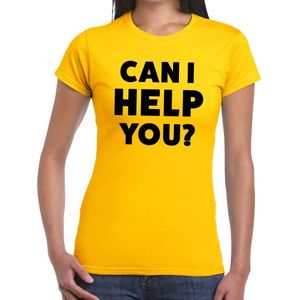 Can i help you beurs evenementen t-shirt geel dames - verkoop horeca shirt