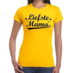 Kadoshirt Liefste mama geel voor dames