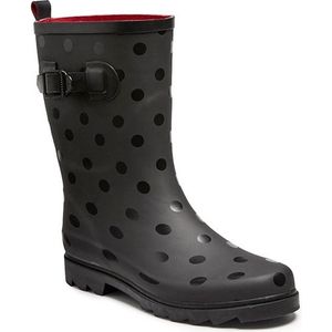 Zwarte regenlaars met stippen voor dames - Regenlaarzen voor volwassenen