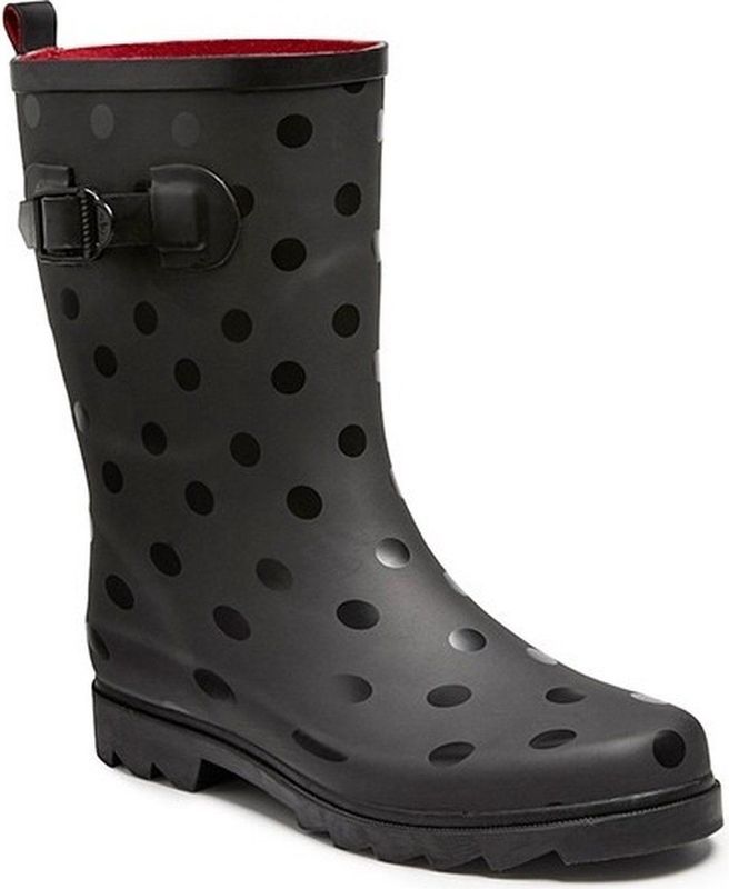 Zwarte regenlaars met stippen voor dames - Regenlaarzen voor volwassenen