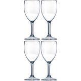 4x Camping outdoor SAN kunststof wijnglas 300 ml - Wijnglazen