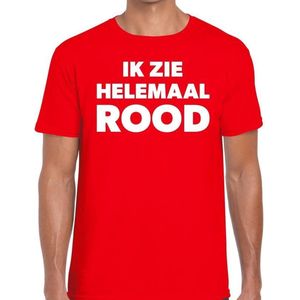 Rode tekst shirts voor heren - Feestshirts