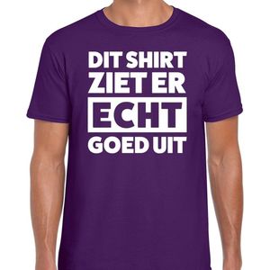 Dit shirt ziet er echt goed uit tekst t-shirt paars heren - heren fun shirt