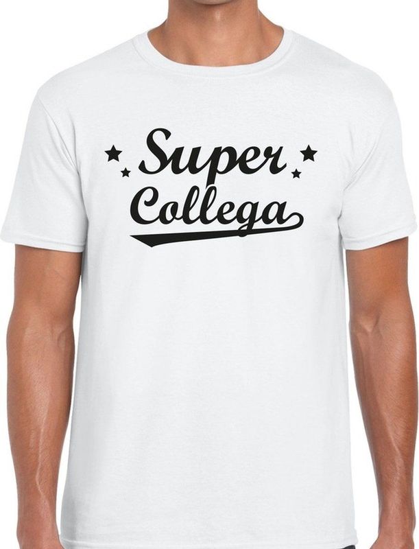 Super collega cadeau t-shirt wit heren - kado shirt voor collegas