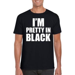 Fun t-shirt I am pretty in black zwart voor heren