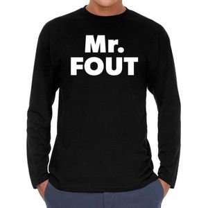 Mr. Fout Long sleeve t-shirt zwart heren - zwart Mr. Fout shirt met lange mouwen M
