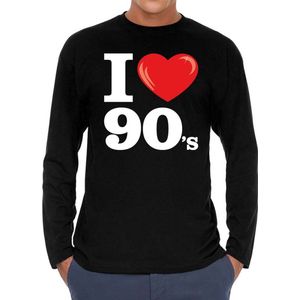 I love 90s long sleeve t-shirt zwart heren - i love nineties shirt met lange mouwen heren