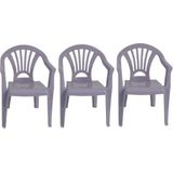 3x Kinderstoelen paars - tuinmeubels- stoelen voor kinderen