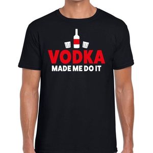 Vodka made me do it fun t-shirt zwart voor heren - Feestshirts