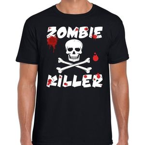 Zombie killer Halloween t-shirt zwart heren - Carnavalskostuums