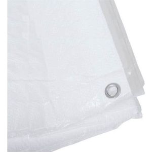 Benson afdekzeil / dekzeil -wit - 6 x 8 meter - dekkleed / zeil - met bevestiging ogen - grondzeil