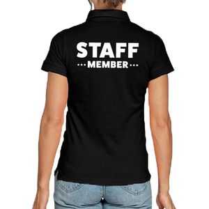 Staff member poloshirt zwart voor dames - event crew personeel polo shirt