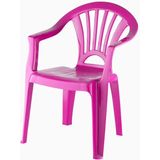 Fuchsia roze stoeltje voor kinderen 51 cm - Tuinmeubelen - Kunststof binnen/buitenstoelen voor kinderen