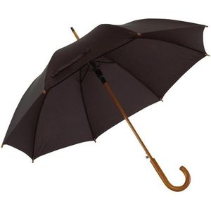 Zwarte basic paraplu 103 cm diameter met houten handvat . - Paraplu's