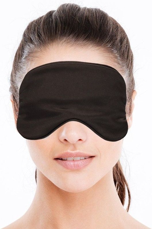 Bellatio design luxe slaapmasker/ reismasker met  zachte vulling zwart  - Zeer comfortabel - Voor thuis en op reis