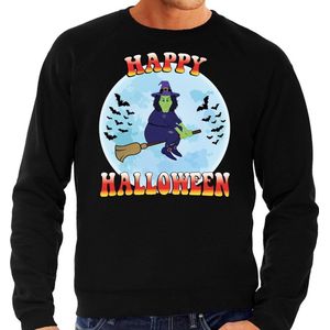 Halloween Happy Halloween heks verkleed sweater zwart voor heren - horror heks trui / kleding / kostuum S