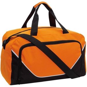 Sporttas/reistas - 29 liter - oranje/zwart - Sporttassen - Weekendtassen - Voetbaltassen - 48 x 22 x 28 cm