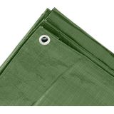 2x Groene afdekzeilen / dekzeilen - 3 x 5 meter - 100 grams kwaliteit - Dekkleed / grondzeil