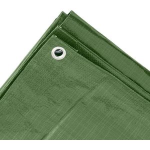 2x Groene afdekzeilen / dekzeilen - 3 x 5 meter - 100 grams kwaliteit - Dekkleed / grondzeil