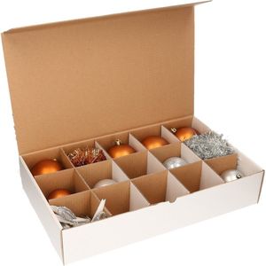 Kerstballen Opbergbox - 6x Vakjesdoos Voor 15 Kerstballen van 10 cm