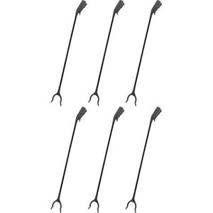 Zwarte afvalgrijper - 6x - 82 cm - Vuilnis opruimen - Grijparmen/afvalgrijpers/vuilnisgrijpers - Afvalgrijpers
