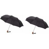 2x Kleine paraplus zwart 93 cm - Paraplu's