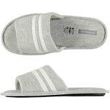 Grijze huisslippers/instapsloffen/pantoffels witte streep voor heren - Grijze slippers voor heren