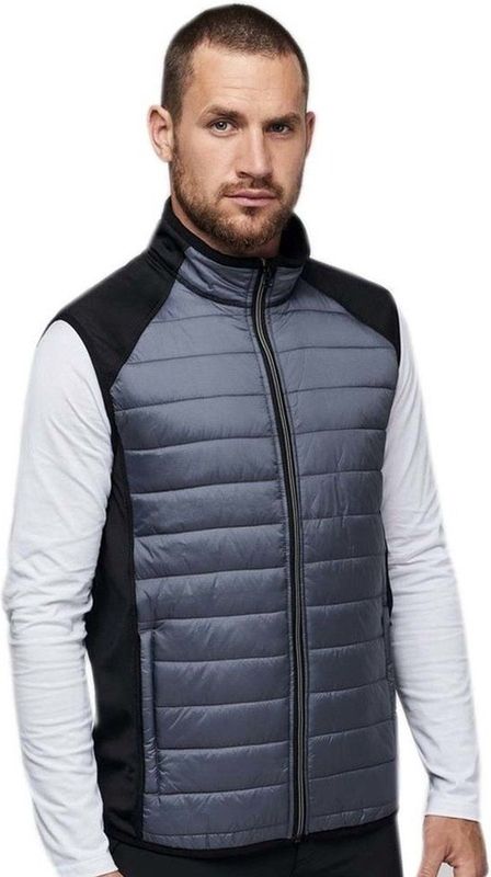 Bodywarmer - Zwart/Grijs - Ribstop Polyamide - Mouwloos