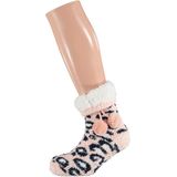 Huissokken - Roze - Polyester - Met Anti-Slip Nopjes