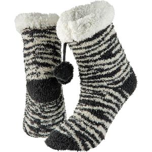 Apollo - Huissokken - Zwart/Wit - Polyester - 1 Paar