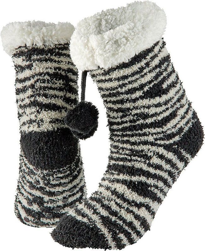 Apollo - Huissokken - Zwart/Wit - Polyester - 1 Paar