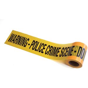 Crime Scene Warning afzetlint 30 meter - Markeerlinten - Politie/Crime themafeest accessoires