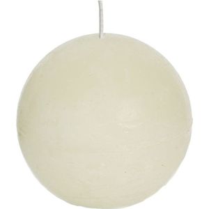 SPAAS Rustieke Bolkaars/Ronde Kaars - Ivoor Wit - 8 cm - 24 Branduren